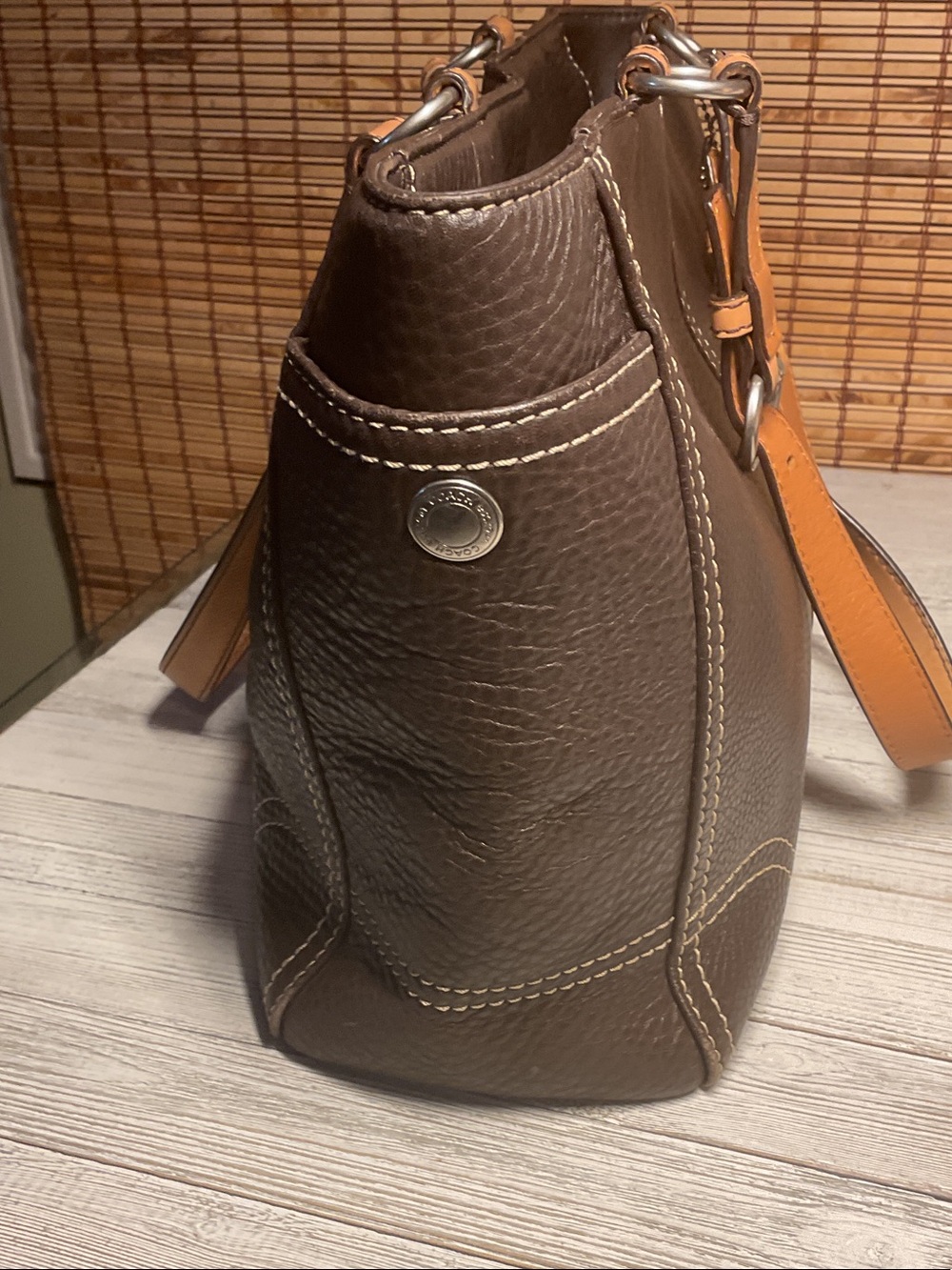 Coach Chelsea Brown leather shoulder bag large Tote - Picture 3 of 12